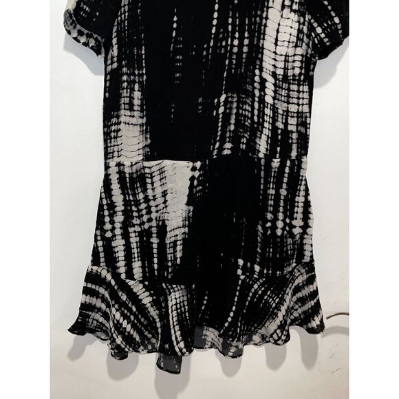 ALC Louis tie dye SILK Abstract Shift dress ruffle Size 4 Dress - Picture 3 of 10